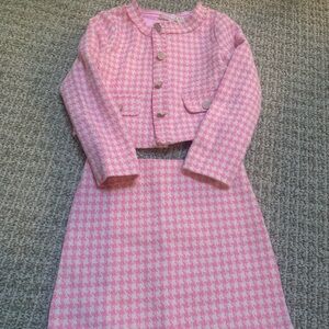 Hannah Banana Pink Houndstooth Jacket/Skirt Set